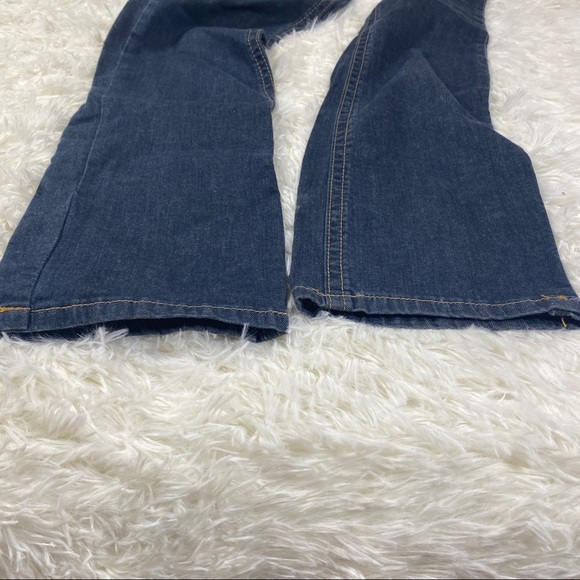 MEK Oaxaca Buckle Bootcut Blue Denim Jeans Low Rise Flap Pocket Size 27 - Picture 4 of 9